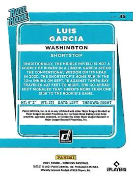 2021 Donruss - Red and White Stripes #45 Luis Garcia Back
