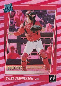 2021 Donruss - Red and White Stripes #57 Tyler Stephenson Front