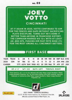 2021 Donruss - Red and White Stripes #69 Joey Votto Back