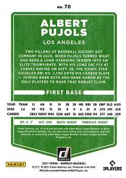 2021 Donruss - Red and White Stripes #70 Albert Pujols Back