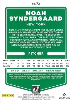 2021 Donruss - Red and White Stripes #72 Noah Syndergaard Back