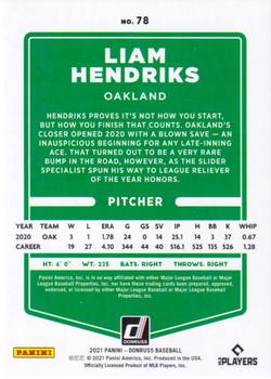 2021 Donruss - Red and White Stripes #78 Liam Hendriks Back