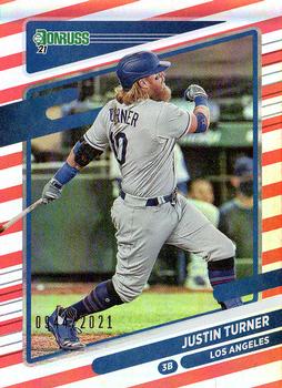 2021 Donruss - Red and White Stripes #81 Justin Turner Front