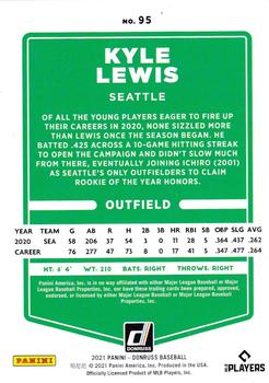 2021 Donruss - Red and White Stripes #95 Kyle Lewis Back