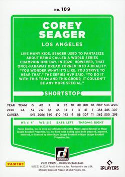 2021 Donruss - Red and White Stripes #109 Corey Seager Back