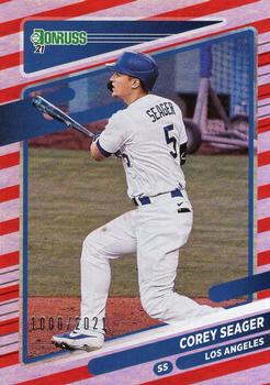 2021 Donruss - Red and White Stripes #109 Corey Seager Front