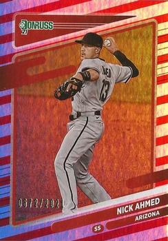 2021 Donruss - Red and White Stripes #117 Nick Ahmed Front