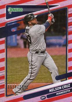 2021 Donruss - Red and White Stripes #120 Nelson Cruz Front