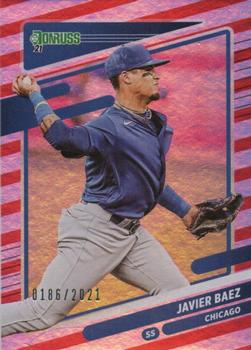 2021 Donruss - Red and White Stripes #130b Javier Baez Front