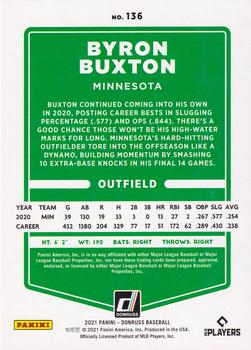 2021 Donruss - Red and White Stripes #136 Byron Buxton Back