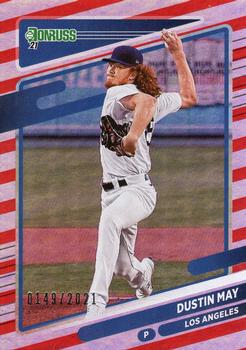 2021 Donruss - Red and White Stripes #158 Dustin May Front