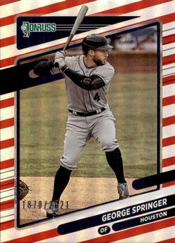 2021 Donruss - Red and White Stripes #159 George Springer Front