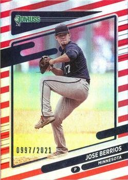 2021 Donruss - Red and White Stripes #164 Jose Berrios Front