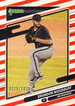2021 Donruss - Red and White Stripes #188 Brandon Woodruff Front