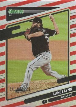 2021 Donruss - Red and White Stripes #198 Lance Lynn Front