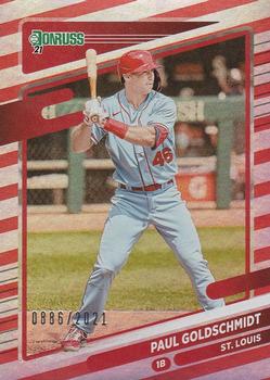 2021 Donruss - Red and White Stripes #201 Paul Goldschmidt Front