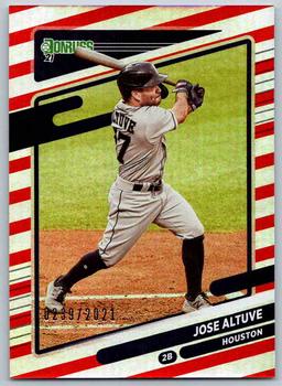2021 Donruss - Red and White Stripes #202 Jose Altuve Front