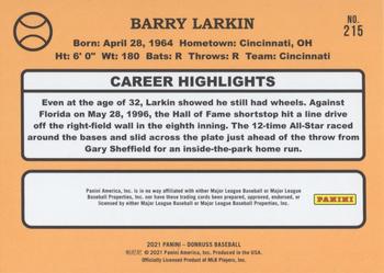 2021 Donruss - Red and White Stripes #215 Barry Larkin Back