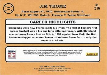 2021 Donruss - Red and White Stripes #216a Jim Thome Back