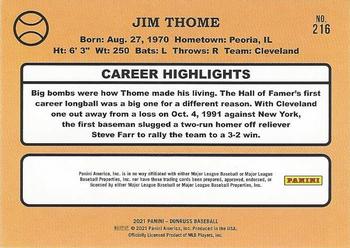 2021 Donruss - Red and White Stripes #216b Jim Thome Back