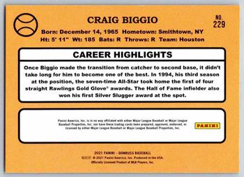 2021 Donruss - Red and White Stripes #229 Craig Biggio Back