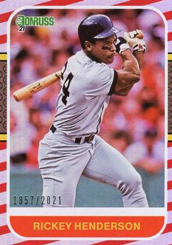 2021 Donruss - Red and White Stripes #247a Rickey Henderson Front