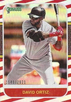 2021 Donruss - Red and White Stripes #252 David Ortiz Front