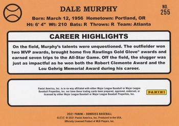 2021 Donruss - Red and White Stripes #255 Dale Murphy Back