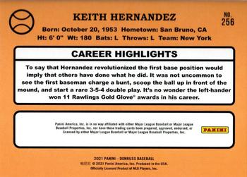 2021 Donruss - Red and White Stripes #256 Keith Hernandez Back