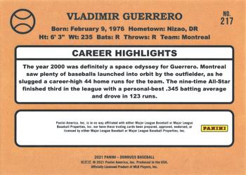 2021 Donruss - Career Stat Line #217 Vladimir Guerrero Back