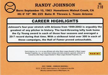 2021 Donruss - Career Stat Line #218 Randy Johnson Back