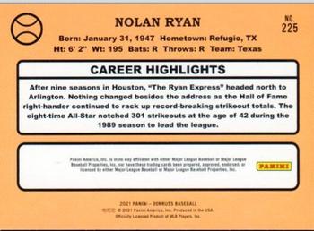 2021 Donruss - Career Stat Line #225 Nolan Ryan Back