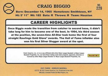 2021 Donruss - Career Stat Line #229 Craig Biggio Back