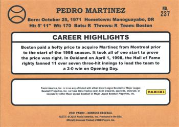 2021 Donruss - Career Stat Line #237 Pedro Martinez Back