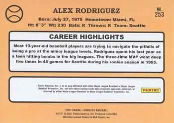 2021 Donruss - Career Stat Line #253a Alex Rodriguez Back