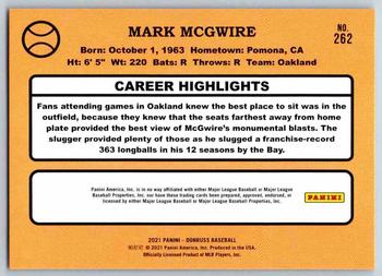 2021 Donruss - Career Stat Line #262 Mark McGwire Back