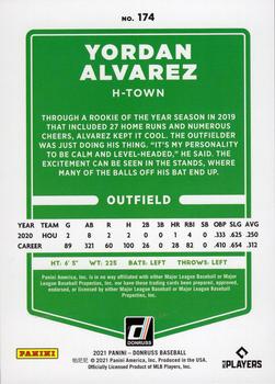 2021 Donruss - Season Stat Line #174 Yordan Alvarez Back