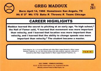 2021 Donruss - Season Stat Line #261 Greg Maddux Back