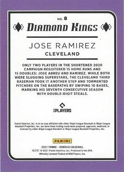 2021 Donruss - One Hundred #8 Jose Ramirez Back