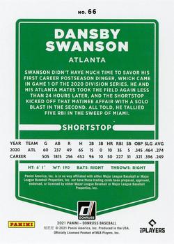 2021 Donruss - One Hundred #66 Dansby Swanson Back