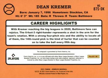 2021 Donruss - Retro 1987 Signatures #87S-DK Dean Kremer Back