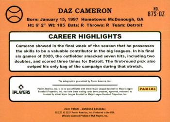 2021 Donruss - Retro 1987 Signatures #87S-DZ Daz Cameron Back