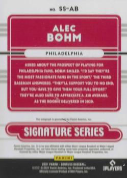 2021 Donruss - Signature Series #SS-AB Alec Bohm Back