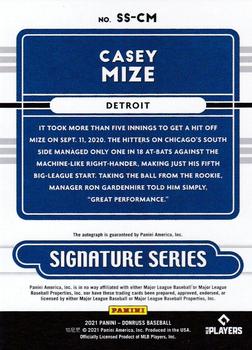 2021 Donruss - Signature Series #SS-CM Casey Mize Back