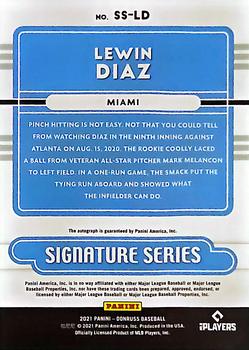2021 Donruss - Signature Series #SS-LD Lewin Diaz Back