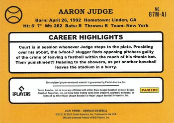 2021 Donruss - Retro 1987 Materials #87M-AJ Aaron Judge Back