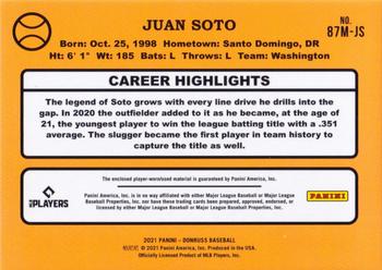2021 Donruss - Retro 1987 Materials #87M-JS Juan Soto Back