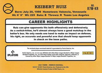 2021 Donruss - Retro 1987 Materials #87M-KR Keibert Ruiz Back