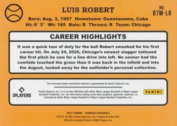 2021 Donruss - Retro 1987 Materials #87M-LR Luis Robert Back