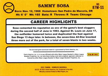 2021 Donruss - Retro 1987 Materials #87M-SS Sammy Sosa Back